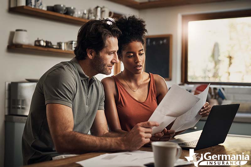 A couple looking at life insurance options planning for the future