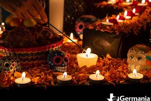 An altar, ofrenda, for Dia de los Muertos, Day of the Dead