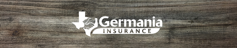 Germania Farm Mutual Insurance Association logo on wood background.