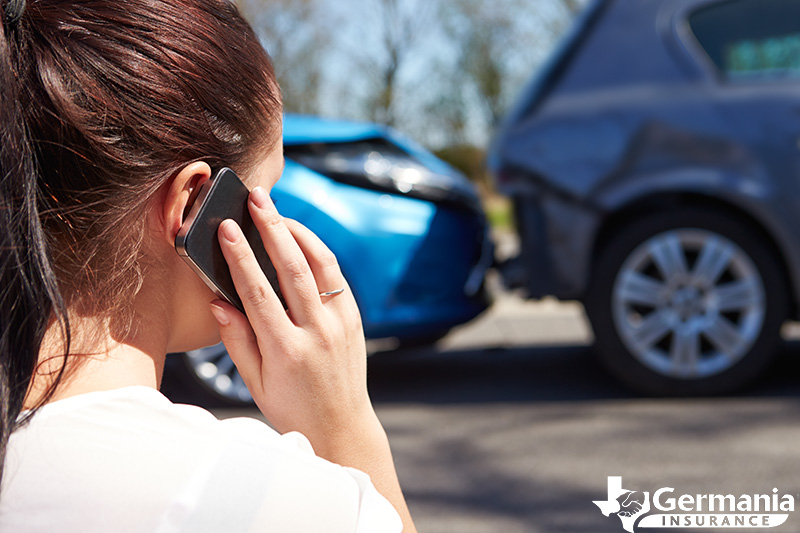 A woman handling a fender bender in Texas