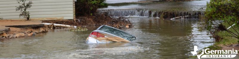 A car submerged after a flash flood